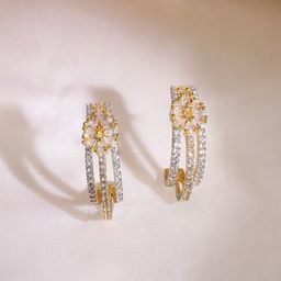 Rubans Women 18KT Gold Plated Zirconia Studded Drop Earrings-picture-28