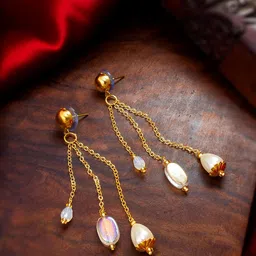 aadita Silver Artificial Stones Drop Earrings-picture-41