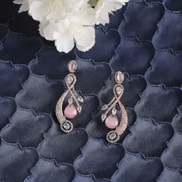 ZENEME Pink Quirky Drop Earrings-image-7