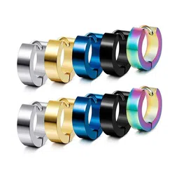 MEENAZ Silver-Toned Contemporary Studs Earrings-picture-17