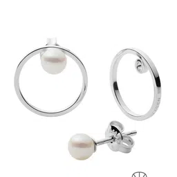 SKAGEN Silver-Plate Sterling Silver & Pearl Hoop Earrings-picture-40