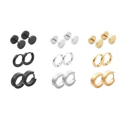 KARISHMA KREATIONS Set Of 9 Contemporary Studs-picture-16