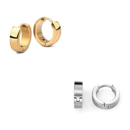 KARISHMA KREATIONS Men Set Of 2 Contemporary Hoop Earrings-image-43