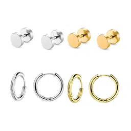 KARISHMA KREATIONS Men Set Of 4 Circular Hoop Earrings-picture-17