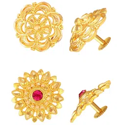 Vighnaharta Set of 2 Gold-Plated Cubic Zirconia Studded Studs Earrings-picture-25