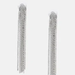 Kazo Silver-Plated Classic Rhinestone Studded Hoop Earrings-picture-12