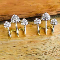 PolluxCraft Gold-Plated Zircon Stones Studded Contemporary Studs-picture-41