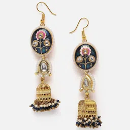 DUGRISTYLE Gold-Plated Contemporary Drop Earrings image 2