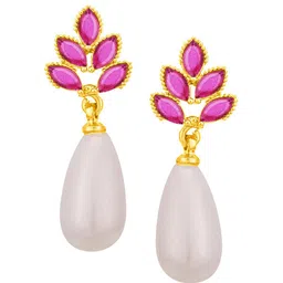 Sukkhi Gold-Plated Contemporary Drop Earrings image 2