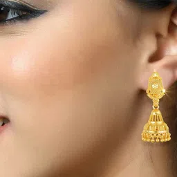 Vighnaharta Set Of 2 Gold-Plated Contemporary Jhumkas Earrings image 2