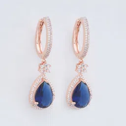 Kushal's Fashion Jewellery Rose-Gold-Plated Drop Earrings image 2