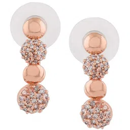 Estele Rose Gold-Plated Geometric Studs Earrings image 2