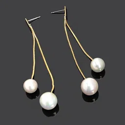 Yellow Chimes Gold-Toned Pearl Studded Dangler Earrings image 5