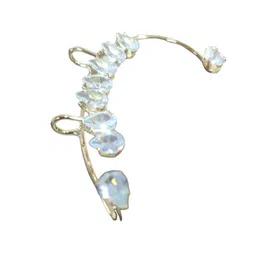 FIMBUL Sterling Silver Rhinestone Quirky Ear Cuff Earrings image 5