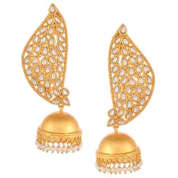 Silvermerc Designs Gold-Plated Kundan Studded Jhumkas Earrings image 2