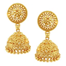 Vighnaharta Set Of 2 Gold-Plated Floral Jhumkas image 2