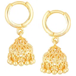 Vighnaharta Set Of 4 Gold Plated Floral Studs & Hoop Earrings image 2