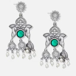 ATIBELLE Silver-Plated Contemporary Drop Earrings image 4