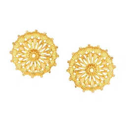 Vighnaharta Gold-Plated Floral Studs Earrings image 2