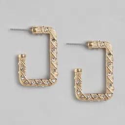 Forever New Gold-Plated Square Half Hoop Earrings image 5