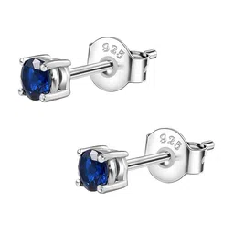 Ornate Jewels 925 Silver Rhodium-Plated Circular Studs Earrings image 2