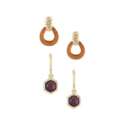 AMI Set of 2 Gold-Plated Contemporary Drop Earrings image 5
