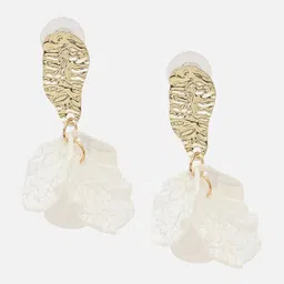 SOHI Gold Plated Contemporary Drop Earrings image 3