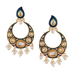 DASTOOR Contemporary Chandbalis Meenakari Earrings image 4