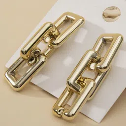 Celestique Gold-Plated Geometric Shaped Drop Earrings image 3