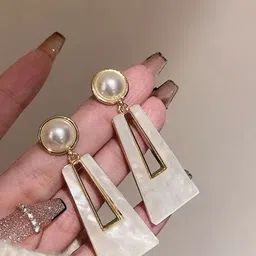 Celestique Pearls Contemporary Drop Earrings image 2