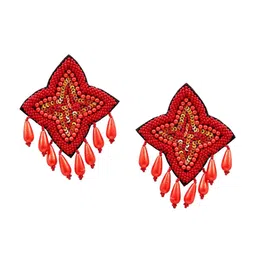 Crunchy Fashion Red Contemporary Drop Earrings image 2