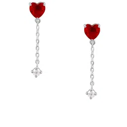 GIVA 925 Sterling Silver Rhodium-Plated Heart Shaped Drop Earrings image 2