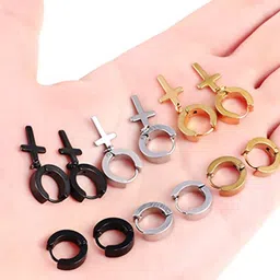 KARISHMA KREATIONS Pack Of 3 Contemporary Hoop Earrings image 2