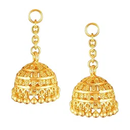 Vighnaharta Gold-Plated Contemporary Removable Stud Chain Jhumkas image 2