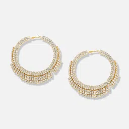 SOHI Silver-Plated Designer Contemporary Hoop Earrings image 2