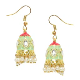 OOMPH Gold-Plated Dome Shaped Jhumkas Earrings image 4