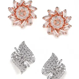 Anouk Set Of 2 Rose Gold-Plated Geometric Studs Earrings image 3