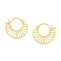 GIVA 925 Sterling Silver Gold Plated Contemporary Hoop Earrings image 2
