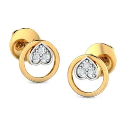 KUBERBOX Priscilla 18K Gold Diamond Studded Earrings - 1.53g image 4