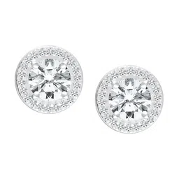 LeCalla Men Silver Plated 925 Sterling Silver Cubic Zirconia Contemporary Studs Earrings image 2