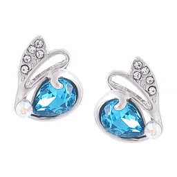 Yellow Chimes Silver-Plated Contemporary Studs Earrings image 2