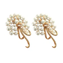 Jewar Mandi Gold-Plated Contemporary Studs Earrings image 2