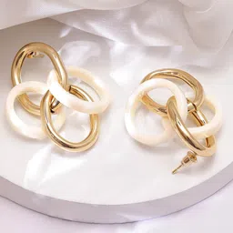 Rubans Voguish Gold Plated Drop Earrings image 3