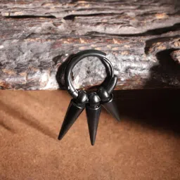 The Roadster Lifestyle Co. Men Silver-Toned & Black Rhodium-Plated Geometric Hoop Earrings image 2