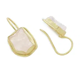EL REGALO Gold-Plated White Quartz Drop Earrings image 3