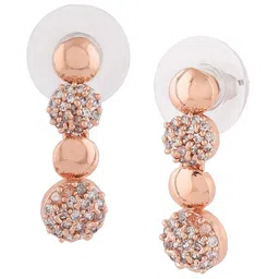 Estele Rose Gold-Plated Geometric Studs Earrings image 3