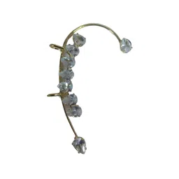 FIMBUL Sterling Silver Rhinestone Quirky Ear Cuff Earrings image 4