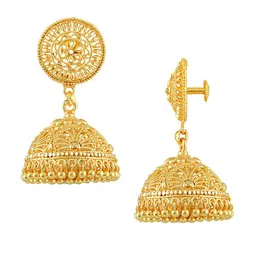 MEENAZ Gold-Plated Dome Shaped Jhumkas Earrings image 3