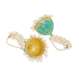OOMPH Gold-Plated Artificial Beaded Dome Shaped Jhumkas image 4