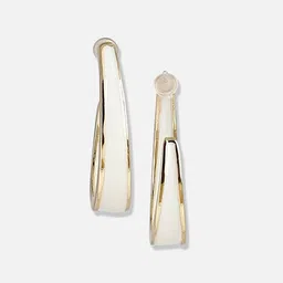 SOHI Gold-Plated Circular Half Hoop Earrings image 2